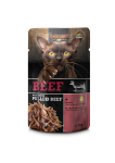 Leonardo Beef + Extra Pull Beef katėms su jautiena ir tro&scaron;kinta jautiena 70 g &times; 16 vnt