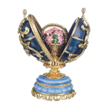Faberge stiliaus kiau&scaron;inis Pavasarinės gėlės, mėlynas