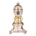 Faberge stiliaus Karali&scaron;koji Danijos kiau&scaron;inis, papuo&scaron;alų dėžutė su liūtais