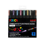 Žymeklis Uni-Ball Mitsubishi Posca PC-5M Metallic, 8 vnt.