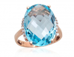 Auksinis žiedas Diamond Sky "Royal Topaz VI" i&scaron; raudono, 585 prabos aukso, 19
