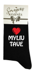 Vyri&scaron;kos kojinės Myliu tave, juodos