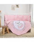 Lorelli vaiki&scaron;kas patalynės komplektas Little Bear Pink, 140x95, 5 dalių