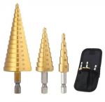 Kūginis pakopinis grąžtas, 3 vnt., 4-32mm G206