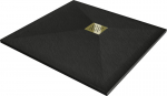 Kvadratinis du&scaron;o padėklas Mexen Stone+ su sifonu, 100 x 100 cm, Black+Gold