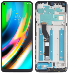 Originalus "Motorola Moto G9 PLUS" LCD + jutiklinis ekranas, XT2087-1, XT2087-2 (restauruotas) Rėmelis juodas