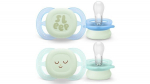 Čiulptukas Philips Avent Ultra Start Night Pacifier Disc SCF075/08, 0-2 mėn, 2 vnt.