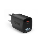 Charger SBS GaN 45W, USB-C, LCD, Black