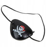 Piratų kapitono akių pleistras juoda kaukolė piratų kostiumas