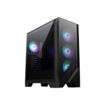 MSI MAG FORGE 321R AIRFLOW Vidutinio Bok&scaron;to Kompiuterio Korpusas, Juoda/Skaidri, USB 3.2 Gen 1, ATX/mATX/Mini-ITX Suderinamumas