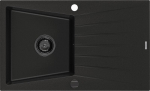 Granitinė virtuvinė plautuvė Mexen Cesar su sifonu, Black, 775 x 470 mm