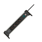 Maitinimo juosta su Usb Alu-office-line, 4 lizdai, 1.8m