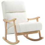 Sūpynės kėdė, aksomo imitacijos audinys, ergonomi&scaron;ka atlo&scaron;imo dalis, 120 kg apkrova, 65B x 90T x 98H cm, kreminė balta spalva, Kreminės baltos spalvos