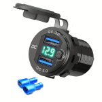36W aliuminio automobilinis USB įkroviklis,  Žalias