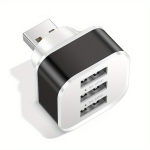 USB 2.0 &scaron;akotuvas 3 prievadų,  Juoda