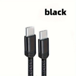 USB-C greito įkrovimo laidas, Juoda