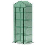 Mini &scaron;iltnamis gėlėms ar daržovėms, plienas, plastikas, 69L x 49B x 193H cm, žalias, Žalioji