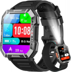 I&scaron;manusis laikrodis BLACKVIEW W60 2.01" 900mAh Smartwatch atsparus vandeniui,100 sporto režimų su LED žibintuvėliu - Juoda