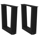 Kavos staliuko kojelės v formos 2 vnt juoda 30x(30-31,3) cm