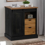 Indauja halden su stumdomomis durimis juoda 80x40x80 cm