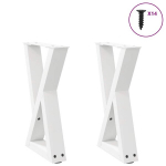 Kavos staliuko kojelės 2 vnt baltos 38x(42-43,3) cm plienas