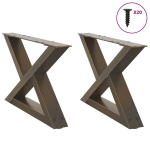 Kavos staliuko kojelės 2 vnt natūralus plienas 60x(30-31,3) cm