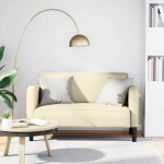 Loveseat sofa, kreminė, 110cm, dirbtinė oda