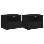 Sieninės Televizoriaus spintelė，TV spintelė，TV staliukass, 2vnt., juodos, 40x30x30cm, mediena CFE119014