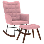 Supama kėd，poilsio kėdėė su taburete Pink Velvet CFE990079