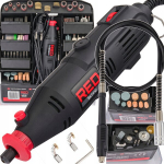Mini tiesinė &scaron;lifuoklė-multifunkcinis frezavimo įrenginys su lanksčia jungtimi ir 300 priedų, 350 W, RED TECHNIC