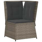 Kampinė sodo sofos，Lauko sofa dalis su pagalvėlėmis, pilka, poliratanas CFE33569