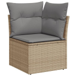 Kampinė sodo sofos，Lauko sofa dalis su pagalvėlėmis, smėlio, poliratanas CFE27511