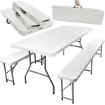 Sulankstomas sodo stalas su dviem suolais 180 cm