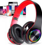 Sulankstomos &bdquo;Bluetooth&ldquo; belaidės ausinės su LED ap&scaron;vietimu, &bdquo;Hi-Fi&ldquo; stereofoniniu ir triuk&scaron;mą slopinančiu mikrofonu, black red edition