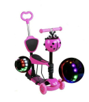Vaiki&scaron;kas paspirtukas stumdukas 5 viename Scooter, rožinis