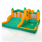 Pripučiamas vaiki&scaron;kas batutas su čiuožykla KiNDi DPZ005 spalvotas, Multicolor