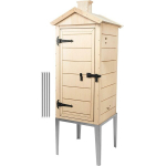 Medinė rūkykla su nerūdijančio plieno pagrindu 200L 100cm 15&ndash;20kg 4 kabliai FSC sertifikuota fanera 330383 Browin