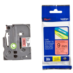 brother originali kasetė, brother, tze-421, juodas spausdinimo/raudonas pagrindas, laminuota, 8 m, 9 mm