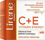 Drėkinamasis veido kremas lirene c+e vitamin energy, 50 ml