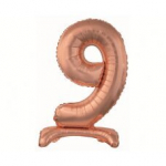 Folijinis balionas Beauty & Charm vertikalus numeris 9, rožinis auksas, 74 cm