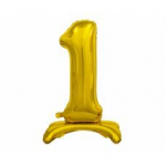 Folijinis balionas Beauty & Charm, vertikalus numeris 1, auksinis, 74 cm