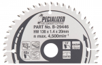 T.C.T. pjūklas Specialized 136X1.4X20mm 10&deg; T48 B-29446 Makita, Unique