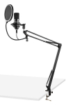 Vonyx CMS300B studijinis mikrofonas su stovu, USB juodas