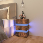 Naktinė spintelė su LED, 45x35x67 cm, ruda