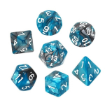 Kauliukai Rebel RPG Dice Set - Two Color - Steel and Blue
