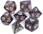 Kauliukai Rebel RPG Dice Set - Crystal - Black