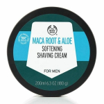 Skutimosi kremas The Body Shop Macaroot & Aloe Softening Shaving Cream, 200 ml
