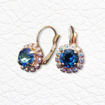 Auskarai moterims DiamondSky &bdquo;Glory II (Bermuda Blue)&ldquo; su Swarovski kristalais DS02A344