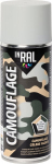 INRAL Camouflage RAL9021, Agato pilka, matinė, 400ml lauko dažai