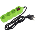 Prailgintuvas su įžeminimu Entac ESEG3-1.5-SW-G 3 lizdų 3680W IP20 1.5 m su jungtuku